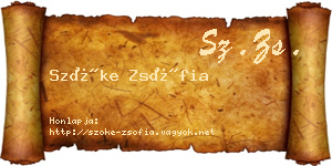 Szőke Zsófia névjegykártya