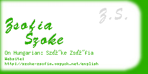 zsofia szoke business card